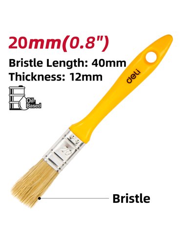 DELI πινέλο βαφής DL509132 με φυσικές τρίχες, πλαστική λαβή, 20mm