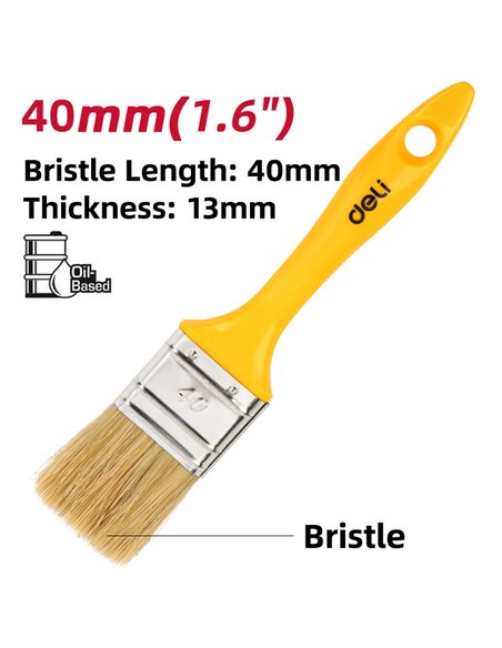 DELI πινέλο βαφής DL509134 με φυσικές τρίχες, πλαστική λαβή, 40mm