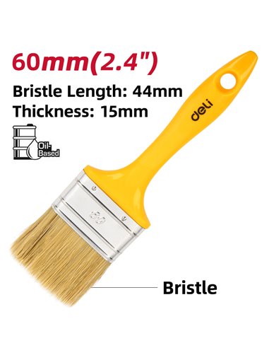 DELI πινέλο βαφής DL509136 με φυσικές τρίχες, πλαστική λαβή, 60mm