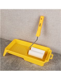 DELI σετ βαφής DL509704, 2x ρολά/λαβή/σκάφη, πολυεστερικός αφρός, 10mm, 100mm, 4τμχ