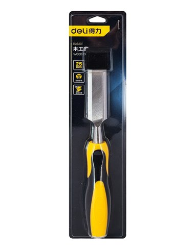 DELI σκαρπέλο ξύλου DL6201 με αντιολισθητική λαβή, 25mm