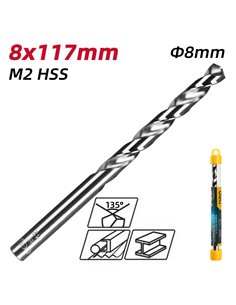 DELI τρυπάνι DL16080G για μέταλλο, M2 HSS, 8x117mm, κυλινδρικό