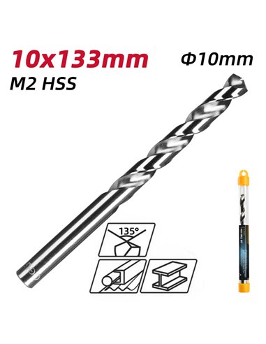 DELI τρυπάνι DL16100G για μέταλλο, M2 HSS, 10x133mm, κυλινδρικό