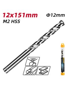DELI τρυπάνι DL16120G για μέταλλο, M2 HSS, 12x151mm, κυλινδρικό