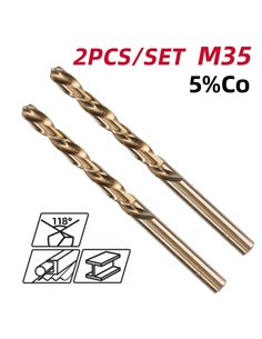 DELI σετ τρυπάνια DH-MHZ020-E2 για μέταλλο, M35 HSS 5% κοβαλτίου, DIN 388, 2x49mm, κυλινδρικό, 2τμχ