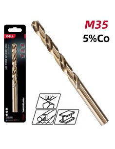 DELI τρυπάνι DH-MHZ100-E2 για μέταλλο, M35 HSS 5% κοβαλτίου, DIN 388, 10x133mm, κυλινδρικό