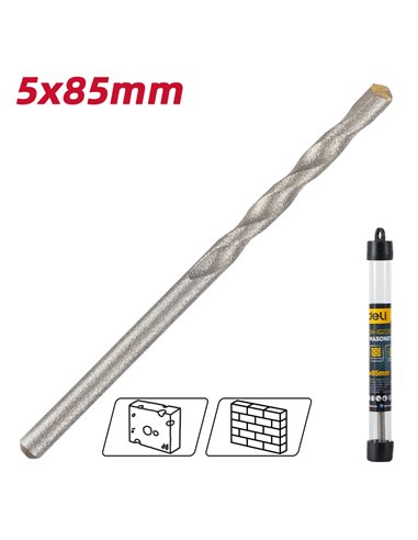DELI τρυπάνι DH-JGZ050-E1 για τοίχο, 40Cr YG6, 5x85mm, κυλινδρικό
