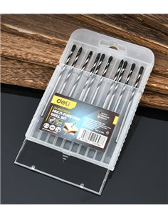 DELI σετ τρυπάνια DH-BWZ003-E1 για τοίχο/μέταλλο/ξύλο, 45 YG6X, 3x80mm, κυλινδρικό, 10τμχ