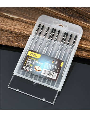 DELI σετ τρυπάνια DH-BWZ003-E1 για τοίχο/μέταλλο/ξύλο, 45 YG6X, 3x80mm, κυλινδρικό, 10τμχ