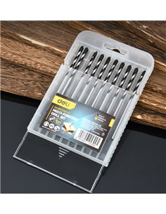 DELI σετ τρυπάνια DH-BWZ004-E1 για τοίχο/μέταλλο/ξύλο, 45 YG6X, 4x80mm, κυλινδρικό, 10τμχ