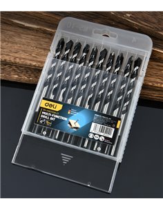DELI σετ τρυπάνια DH-BWZ008-E1 για τοίχο/μέταλλο/ξύλο, 45 YG6X, 8x105mm, τρίπλευρο, 10τμχ