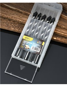 DELI σετ τρυπάνια DH-BWZ010-E1 για τοίχο/μέταλλο/ξύλο, 45 YG6X, 10x120mm, τρίπλευρο, 5τμχ