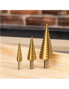 DELI σετ κωνικά τρυπάνια DH-JTZ0003-ED1 για μέταλλο, HSS 4241, 4-12/4-20/4-32mm, κυλινδρικό, 3τμχ