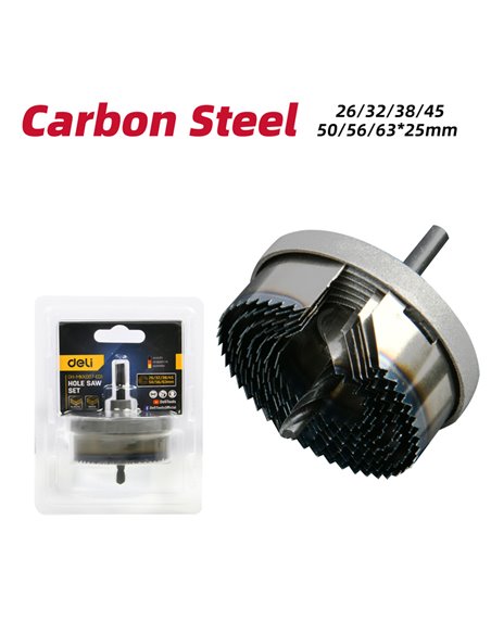 DELI ποτηροπρίονο DH-MKK007-ED1 για ξύλο/πλαστικό, 26mm έως 63mm διάμετρος, 25mm