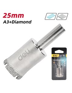 DELI ποτηροτρύπανο διαμαντέ DH-BKK250-E1 για πλακάκια/γυαλί, 25mm διάμετρος