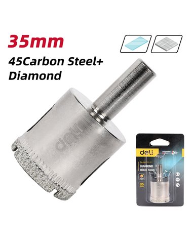 DELI ποτηροτρύπανο διαμαντέ DH-BKK350-E1 για πλακάκια/γυαλί, 35mm διάμετρος
