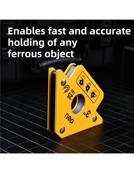 DELI μαγνητική γωνία συγκόλλησης DL-HDW25 με 45°/90°/135° γωνίες, 3", 11kg