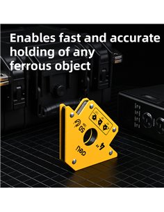 DELI μαγνητική γωνία συγκόλλησης DL-HDW50 με 45°/90°/135° γωνίες, 4", 22kg