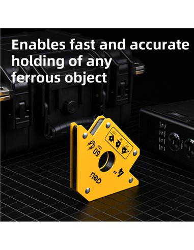 DELI μαγνητική γωνία συγκόλλησης DL-HDW50 με 45°/90°/135° γωνίες, 4", 22kg