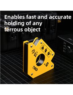 DELI μαγνητική γωνία συγκόλλησης DL-HDW75 με 45°/90°/135° γωνίες, 5", 34kg