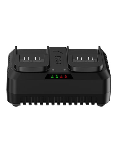 DELI φορτιστής μπαταριών εργαλείων μπαταρίας DE-CD20D4, 2 θέσεων, 20V 4A