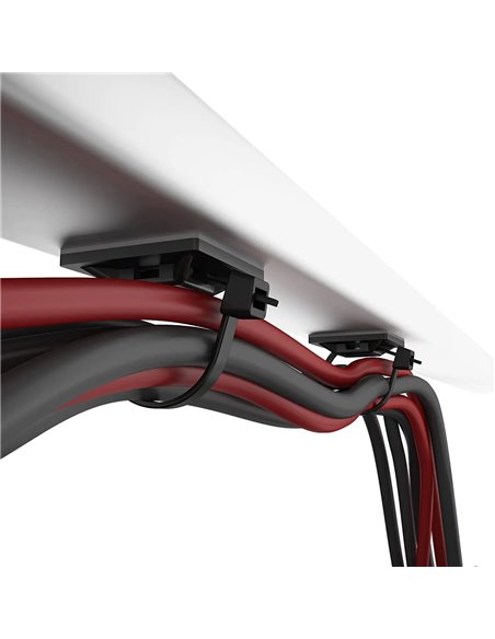 POWERTECH βάσεις δεματικών καλωδίων TIES-081, 3M αυτοκόλλητο, 2.82x2.82cm, μαύρο, 50τμχ