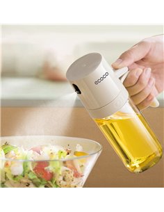 ECOCO γυάλινο δοχείο λαδιού E24235 με ψεκαστήρα, 250ml, γκρι
