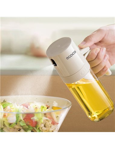 ECOCO γυάλινο δοχείο λαδιού E24235 με ψεκαστήρα, 250ml, γκρι