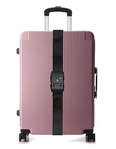 HOME USE ιμάντας βαλίτσας HUH-0245 με λουκέτο συνδυασμού TSA, ρυθμιζόμενος, 2m, μαύρος