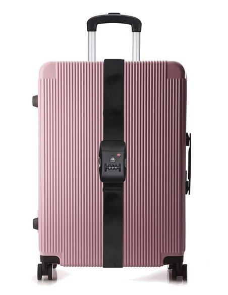 HOME USE ιμάντας βαλίτσας HUH-0245 με λουκέτο συνδυασμού TSA, ρυθμιζόμενος, 2m, μαύρος