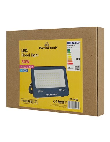 POWERTECH LED προβολέας PT-1459, 50W, 4000K, 4500lm, IP66