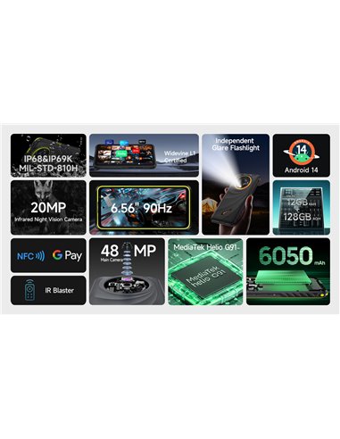 ULEFONE smartphone Armor X31, 6.56", 6/128GB, 6050mAh, IP68/IP69K, μαύρο