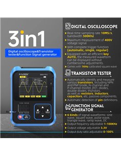FNIRSI 3 σε 1 παλμογράφος/signal generator/transistor tester χειρός DSO-TC3, επαναφορτιζόμενο