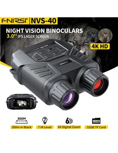 FNIRSI ψηφιακά κιάλια NVS-40 με νυχτερινή όραση, 6x zoom, 4K/36MP, μαύρα
