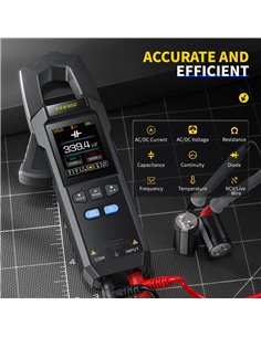 FNIRSI ψηφιακή αμπεροτσιμπίδα/πολύμετρο DMC-100, 600A AC/DC, NCV, True RMS, επαναφορτιζόμενη