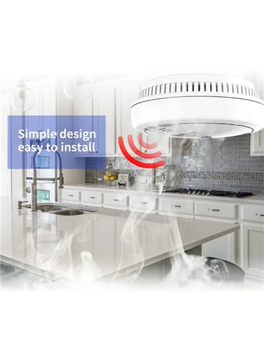 POWERTECH ασύρματος ανιχνευτής καπνού PT-1464 για συναγερμούς, Wi-Fi, TUYA