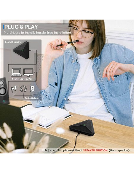 CMTECK επιτραπέζιο μικρόφωνο M001, omnidirectional, USB, μαύρο