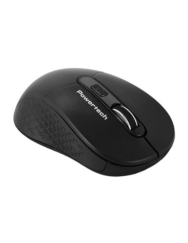 POWERTECH ασύρματο ποντίκι PT-1466, USB δέκτης, έως 1600DPI, μαύρο