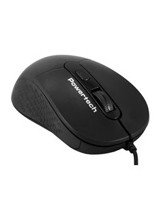POWERTECH ενσύρματο ποντίκι PT-1467, οπτικό, έως 1600DPI, μαύρο