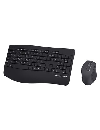 POWERTECH set ποντίκι & πληκτρολόγιο PT-1490, 2.4GHz & Bluetooth, μαύρο
