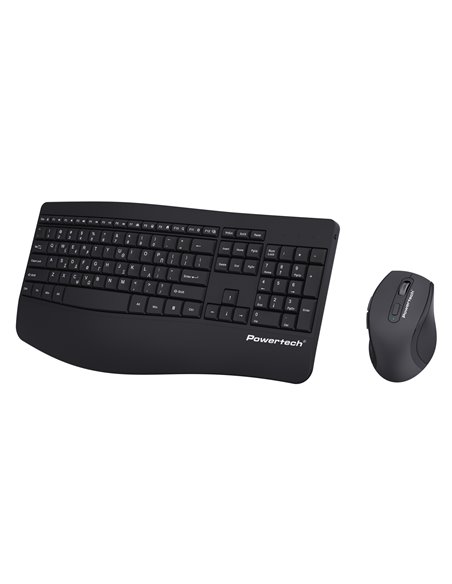 POWERTECH set ποντίκι & πληκτρολόγιο PT-1490, 2.4GHz & Bluetooth, μαύρο