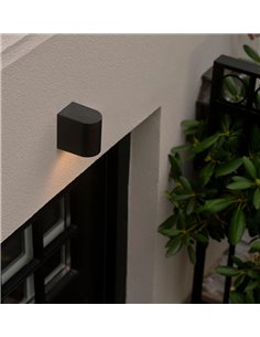 POWERTECH φωτιστικό τοίχου HLL-0187 για GU10 λάμπα, μεταλλικό, IP65, μαύρο