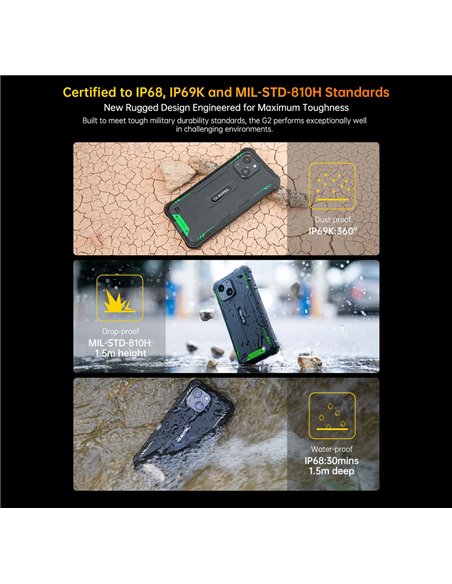 OUKITEL smartphone G2, 6", 4/64GB, 6300mAh, IP68/IP69K, μαύρο