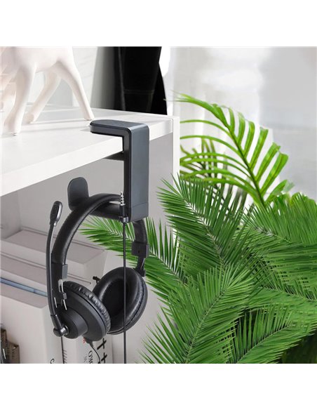 POWERTECH βάση ακουστικών γραφείου PT-1495, περιστρεφόμενη, μαύρη