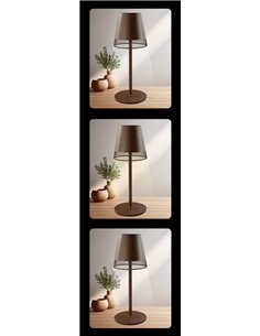 POWERTECH LED επιτραπέζιο φωτιστικό HLL-0191, ρυθμιζόμενο, επαναφορτιζόμενο, καφέ