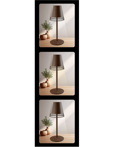 POWERTECH LED επιτραπέζιο φωτιστικό HLL-0191, ρυθμιζόμενο, επαναφορτιζόμενο, καφέ