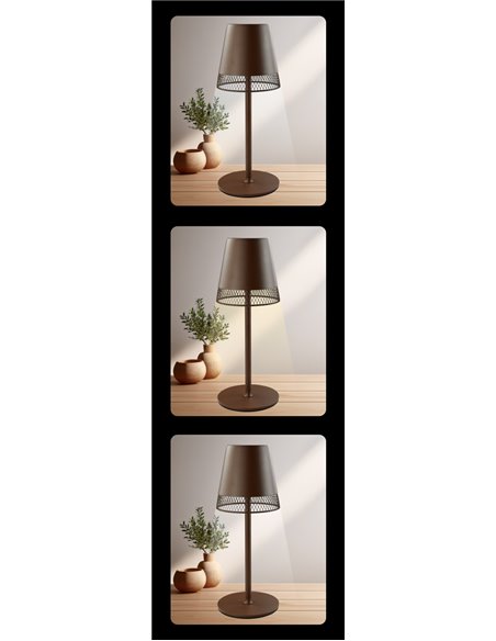 POWERTECH LED επιτραπέζιο φωτιστικό HLL-0191, ρυθμιζόμενο, επαναφορτιζόμενο, καφέ