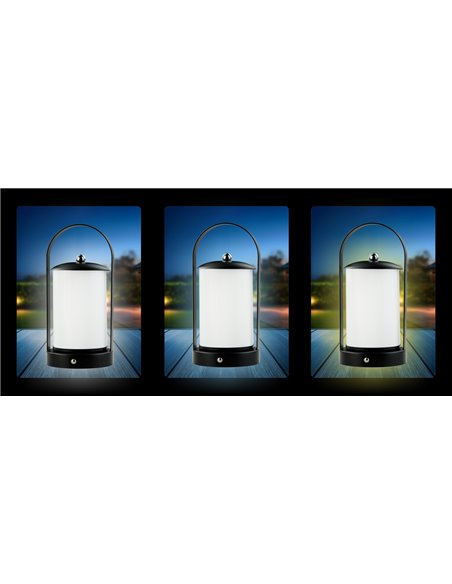 POWERTECH LED επιτραπέζιο φωτιστικό HLL-0192 με λαβή, ρυθμιζόμενο, επαναφορτιζόμενο, μαύρο