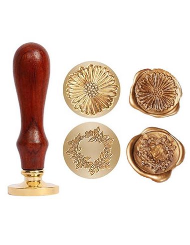 Σφραγίδα για βουλοκέρι με 2 σχέδια Floral 2,5εκ.