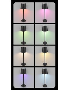 POWERTECH LED επιτραπέζιο φωτιστικό HLL-0195, RGB, ρυθμιζόμενο, επαναφορτιζόμενο, μαύρο